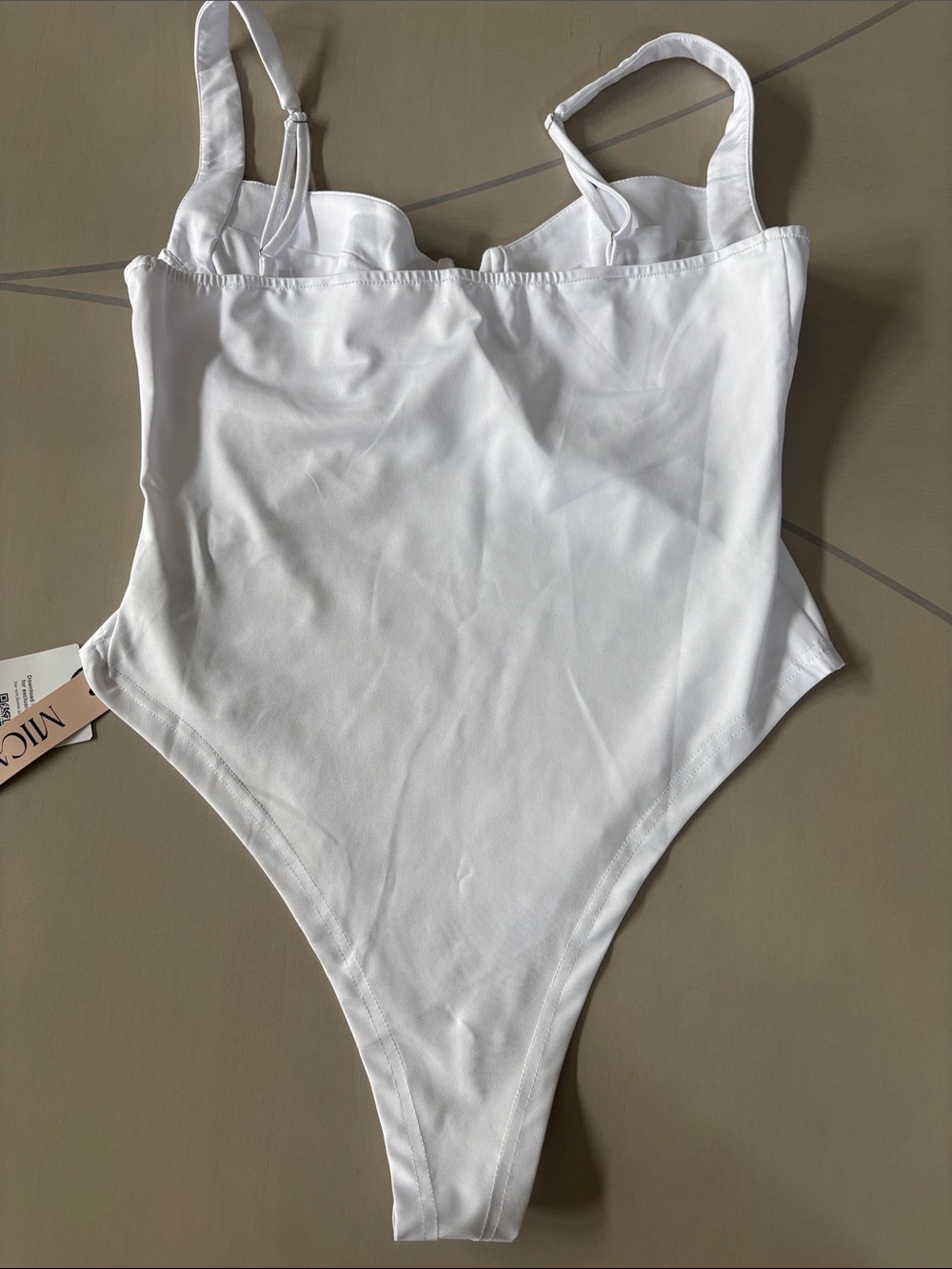 MICAS White Underwire Stretch Bodysuit - Picture 3 of 4